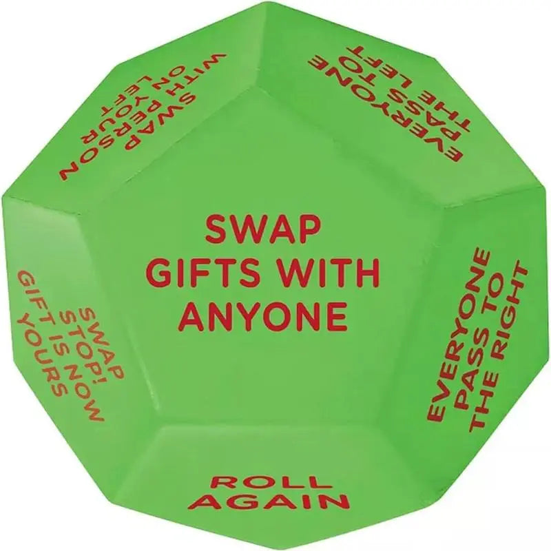 Green Multi-Sided Gift Exchange Party Dice