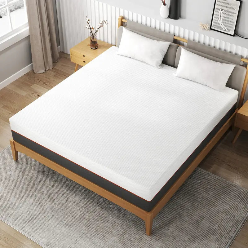 White Quilted-Top Mattress With Dark Gray Side Panel