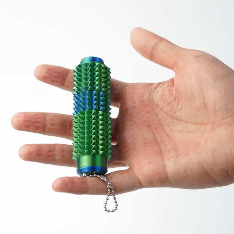 Spiky Textured Cylinder Fidget Toy with Chain