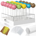 White Square Cake Pop Display Stand with Sticks