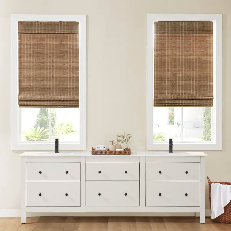 Woven Bamboo Roman Shade in Brown