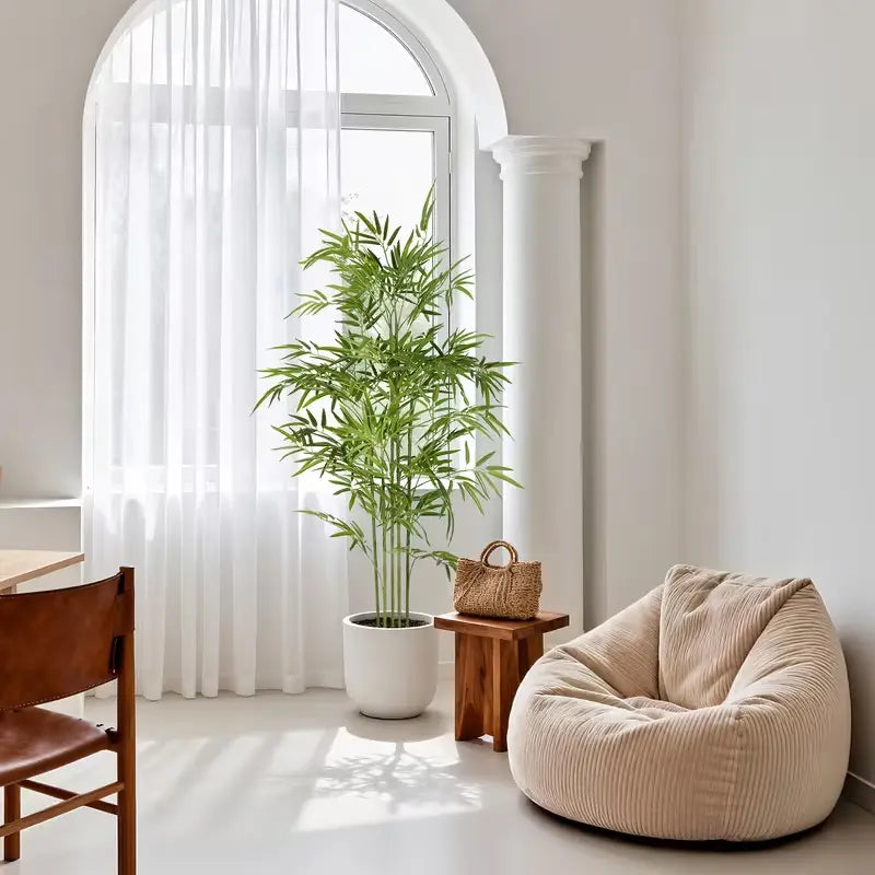 Tall Artificial Bamboo Tree in Black Pot