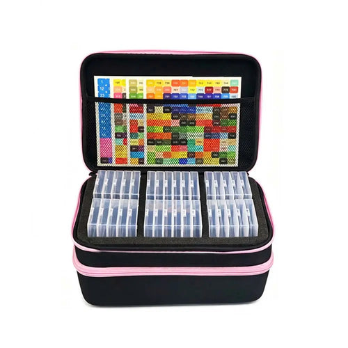 Black Zippered Case with Clear Bead Containers