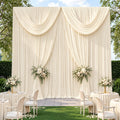 Cream Draped Fabric Photo Backdrop Curtains