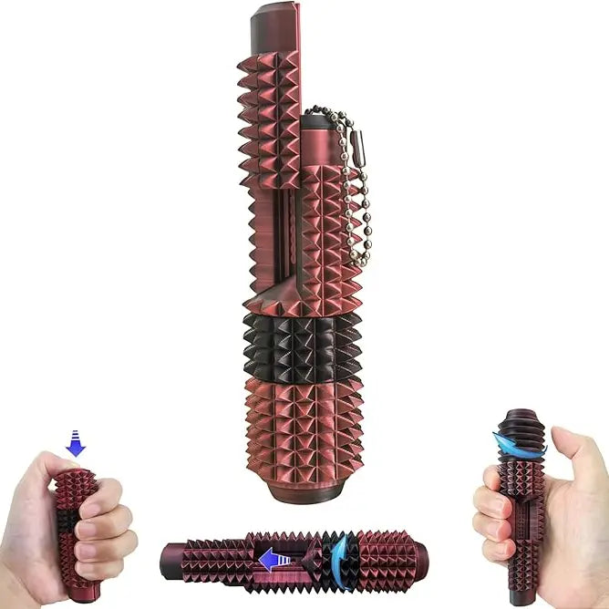 Spiky Textured Cylinder Fidget Toy with Chain
