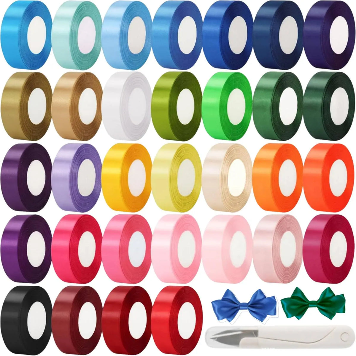 Satin Ribbon Roll Set in Thirty-Two Colours