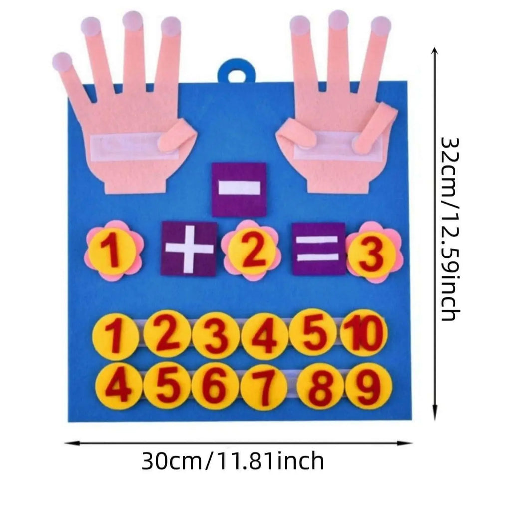 Blue Felt Counting Board with Number Discs