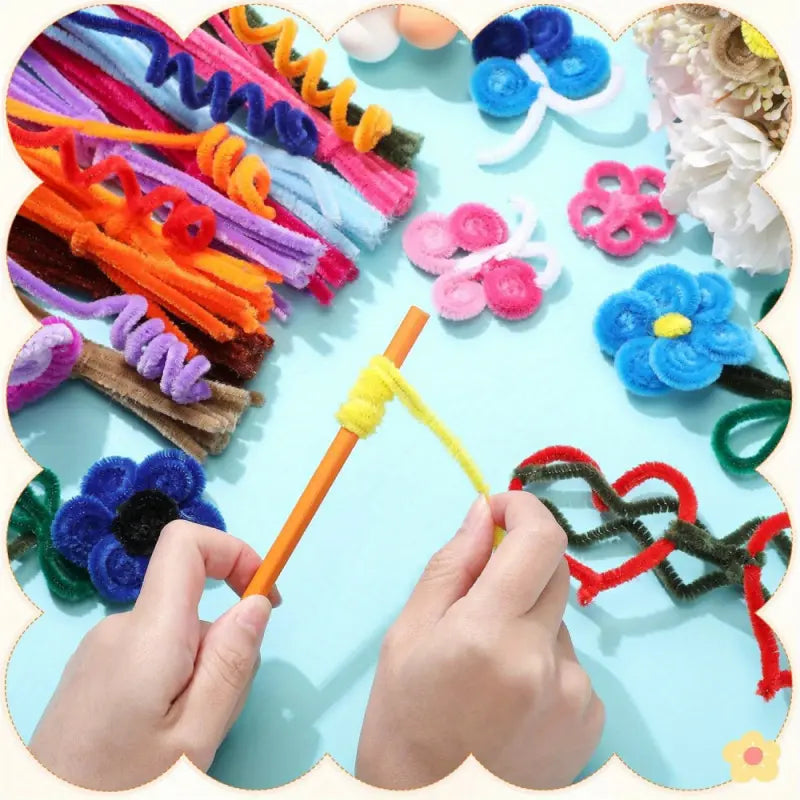 Assorted Colour Chenille Craft Stem Bundles
