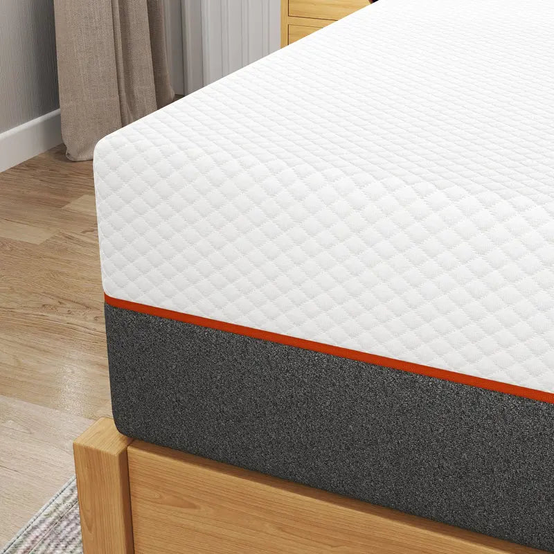 White Quilted-Top Mattress With Dark Gray Side Panel