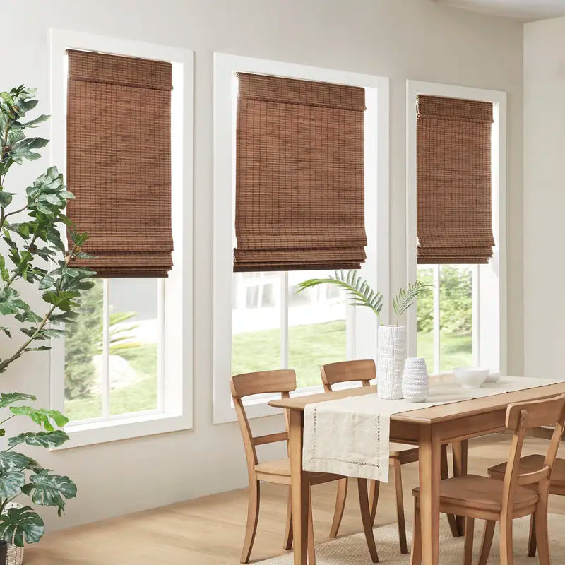 Woven Bamboo Roman Shade in Brown