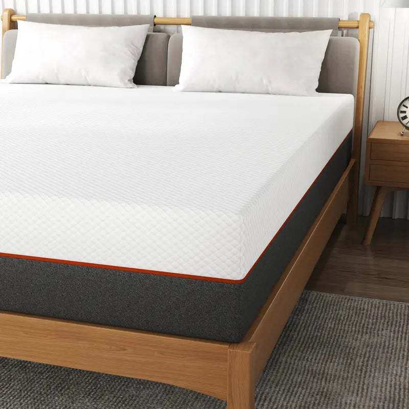White Quilted-Top Mattress With Dark Gray Side Panel