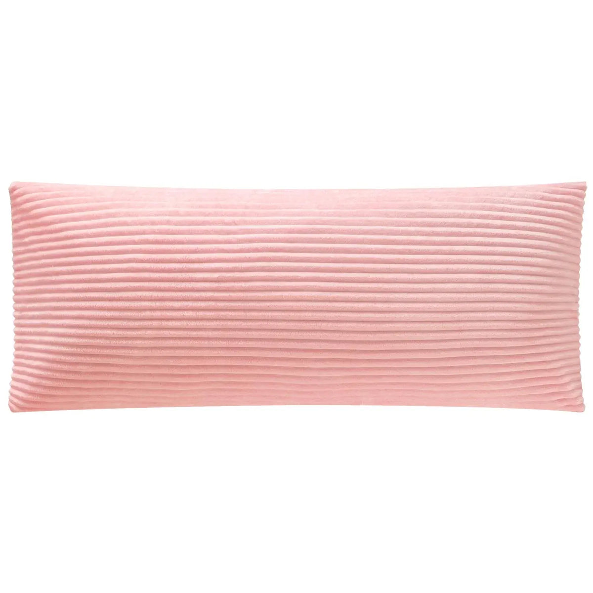Pink Ribbed Velvet Long Bolster Pillow