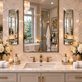 Mirrored Wall Candle Sconces with Crystal Frame
