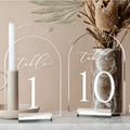 Clear Acrylic Arch Table Number Signs with Stands