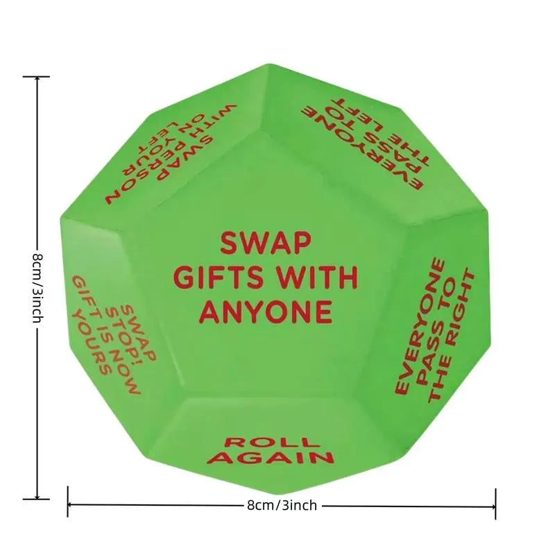 Green Multi-Sided Gift Exchange Party Dice