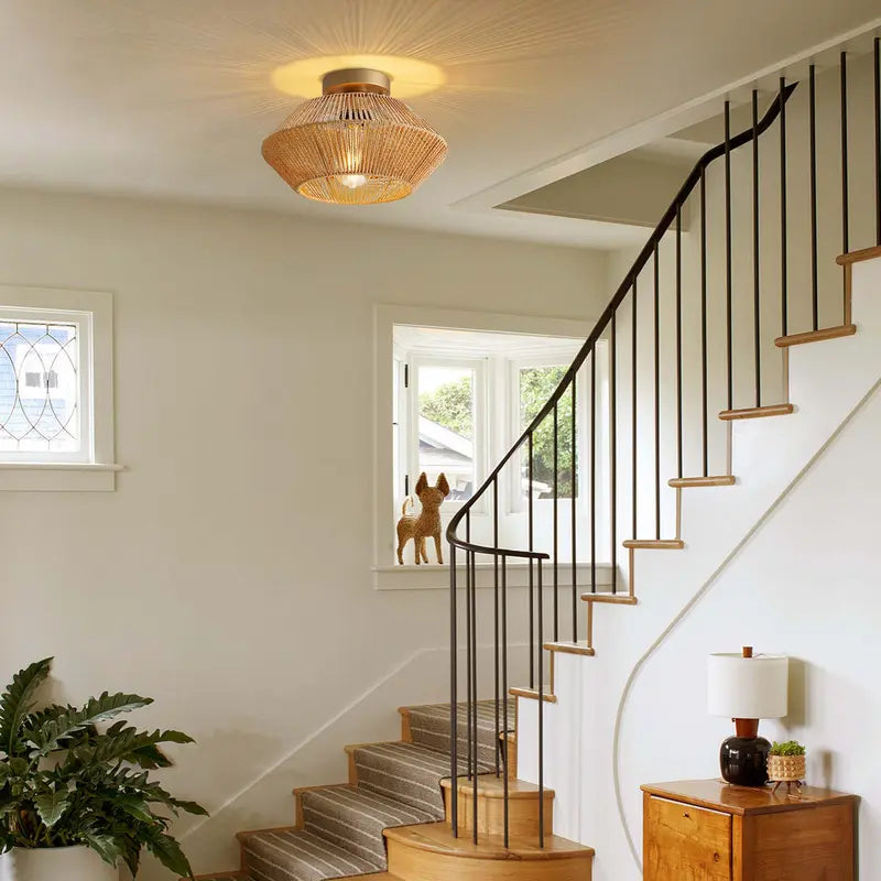 Woven Rope Flush Mount Ceiling Light