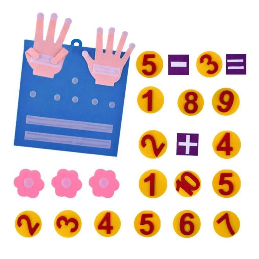 Blue Felt Counting Board with Number Discs