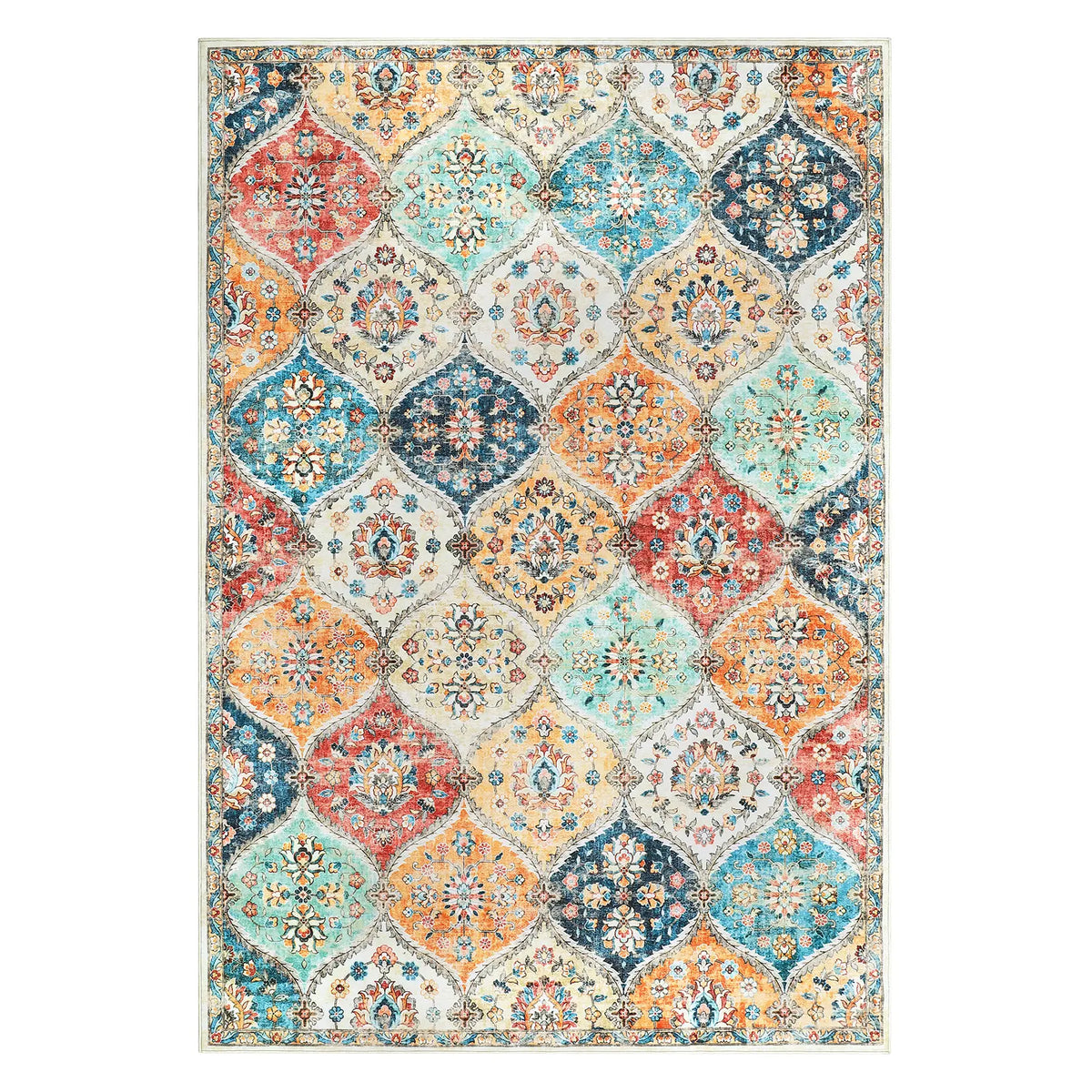 Multicolor Medallion Pattern Area Rug