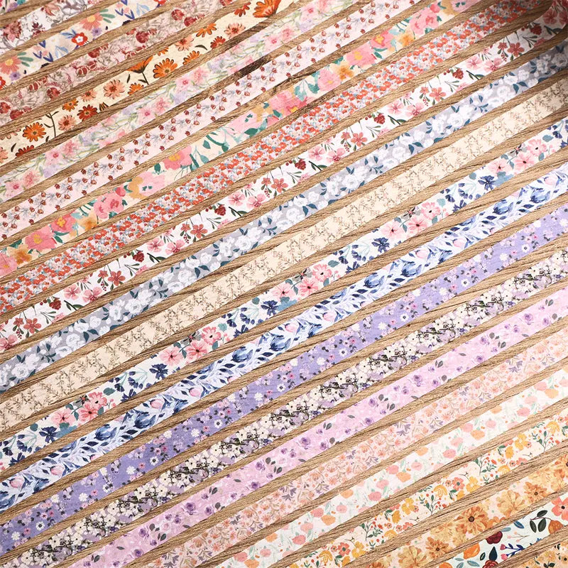 Floral Paper Washi Tape Roll Set in Box